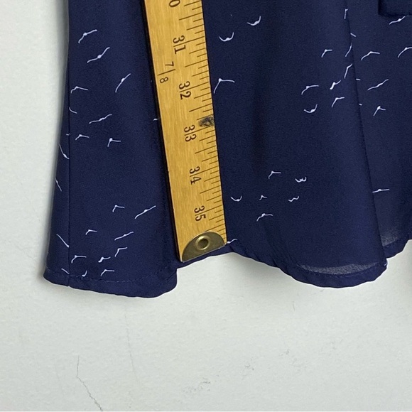 SALE. Tenki Navy Blue Bird Print Dress with Ribbon Belt Size 12 - Picture 12 of 14